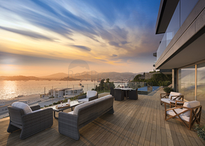 فيلات تطل على القلعة الرئيسية في بودروم وجزر كوس وكارادا