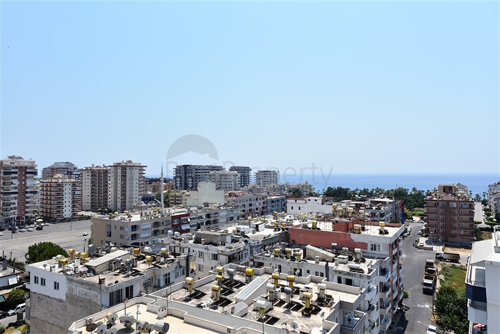 اطلالة بحر - طابق مرتفع - شقة غرفة وصالة ضمن مجمع - مهموتلار / الانيا 