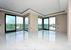 اطلالة بحر - طابق مرتفع - شقة غرفة وصالة ضمن مجمع - مهموتلار / الانيا 