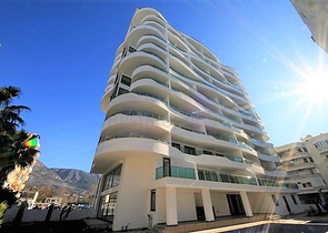 اطلالة بحر - طابق مرتفع - شقة غرفة وصالة ضمن مجمع - مهموتلار / الانيا 