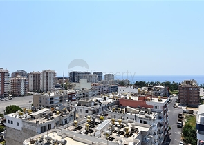 اطلالة بحر - طابق مرتفع - شقة غرفة وصالة ضمن مجمع - مهموتلار / الانيا 