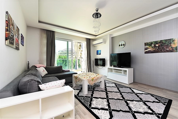 مجمع فاخر - شقة مفروشة من تصميم 1+2 غرفتين وصالة - مهموتلار / الانيا 