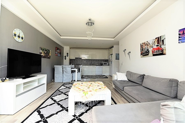 مجمع فاخر - شقة مفروشة من تصميم 1+2 غرفتين وصالة - مهموتلار / الانيا 