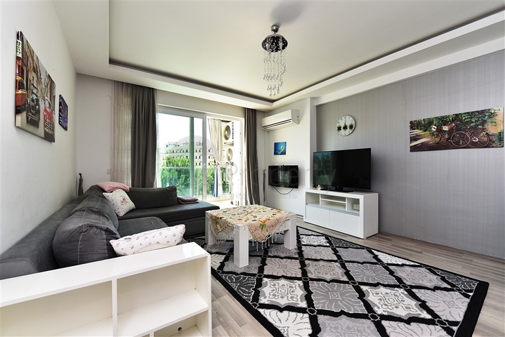 مجمع فاخر - شقة مفروشة من تصميم 1+2 غرفتين وصالة - مهموتلار / الانيا 