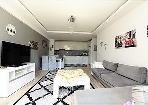 مجمع فاخر - شقة مفروشة من تصميم 1+2 غرفتين وصالة - مهموتلار / الانيا 