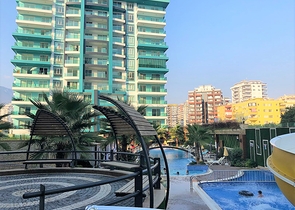 مجمع فاخر - شقة مفروشة من تصميم 1+2 غرفتين وصالة - مهموتلار / الانيا 