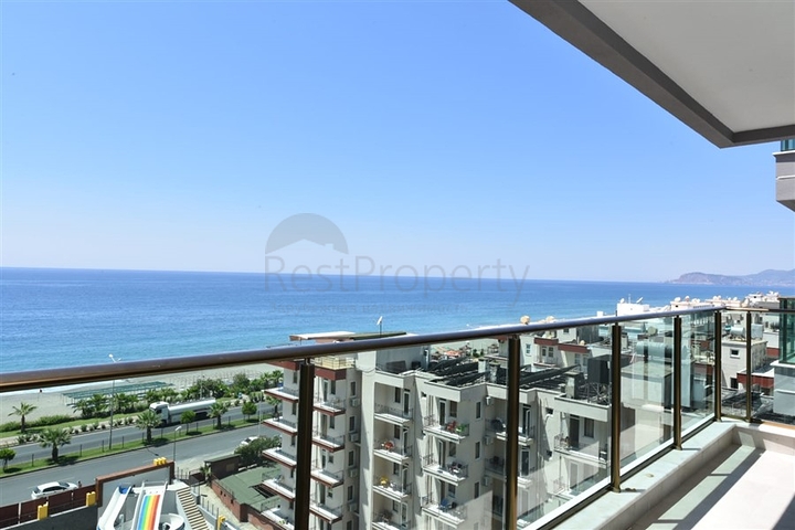 اطلالة مباشرة على البحر - شقة غرفتين وصالة ضمن مجمع حديث - مهموتلار / الانيا 