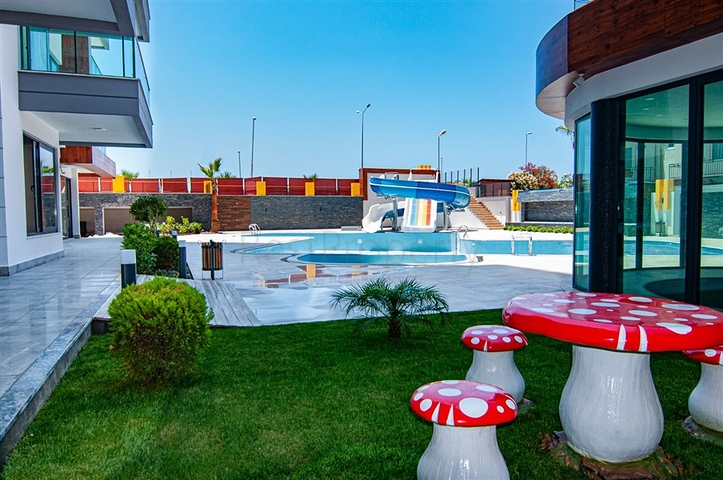 اطلالة مباشرة على البحر - شقة غرفتين وصالة ضمن مجمع حديث - مهموتلار / الانيا 