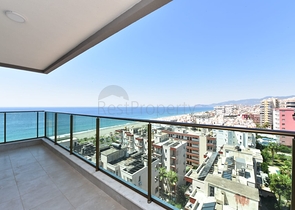 اطلالة بحر مباشرة - شقة طابق مرتفع -غرفتين وصالة -مجمع حديث /مهموتلار / الانيا 