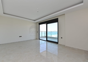 اطلالة بحر مباشرة - شقة طابق مرتفع -غرفتين وصالة -مجمع حديث /مهموتلار / الانيا 