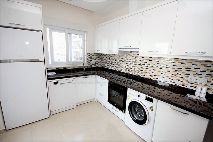 اطلالة بحر - شقة مفروشة ضمن مجمع حديث - تصميم 1+1 في مهموتلار /الانيا 