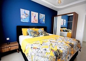 اطلالة بحر - شقة مفروشة ضمن مجمع حديث - تصميم 1+1 في مهموتلار /الانيا 