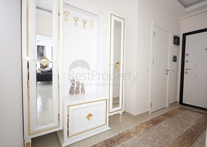 اطلالة بحر - شقة مفروشة ضمن مجمع حديث - تصميم 1+1 في مهموتلار /الانيا 