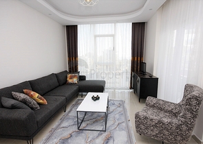 اطلالة بحر - شقة مفروشة ضمن مجمع حديث - تصميم 1+1 في مهموتلار /الانيا 