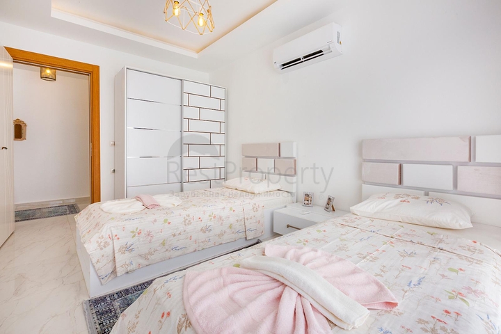 طابق مرتفع -اطلالة بحر - شقة مفروشة غرفتين وصالة - في مهموتلار / الانيا 