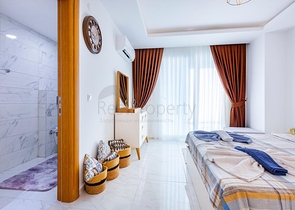 طابق مرتفع -اطلالة بحر - شقة مفروشة غرفتين وصالة - في مهموتلار / الانيا 