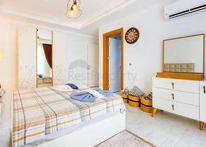 طابق مرتفع -اطلالة بحر - شقة مفروشة غرفتين وصالة - في مهموتلار / الانيا 