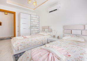 طابق مرتفع -اطلالة بحر - شقة مفروشة غرفتين وصالة - في مهموتلار / الانيا 