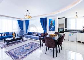 طابق مرتفع -اطلالة بحر - شقة مفروشة غرفتين وصالة - في مهموتلار / الانيا 