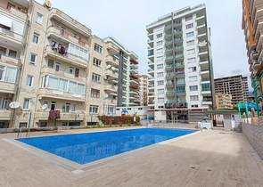 طابق مرتفع -اطلالة بحر - شقة مفروشة غرفتين وصالة - في مهموتلار / الانيا 