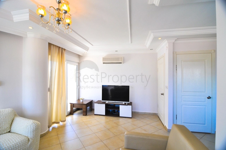 اطلالة بحر مباشرة - شقة مفروشة - تصميم 1+2 - في منطقة توسمور المركزية / الانيا 