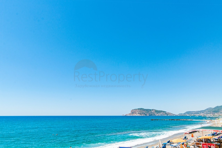 اطلالة بحر مباشرة - شقة مفروشة - تصميم 1+2 - في منطقة توسمور المركزية / الانيا 