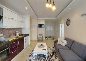 بسعر مغري - شقة مفروشة قريبة من البحر -2 غرفة وصالة - مهموتلار / الانيا 