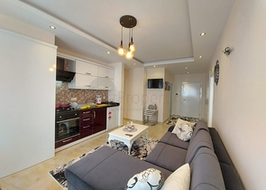 بسعر مغري - شقة مفروشة قريبة من البحر -2 غرفة وصالة - مهموتلار / الانيا 