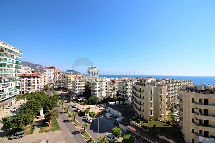 اطلالة بحر - شقة مفروشة - غرفة وصالة - بجانب الاسواق - في مهموتلار / الانيا