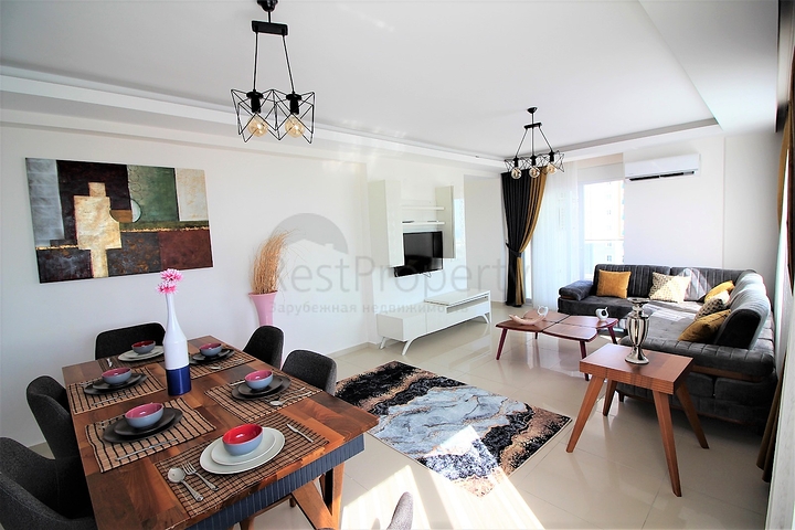 اطلالة بحر - شقة مفروشة - غرفة وصالة - بجانب الاسواق - في مهموتلار / الانيا