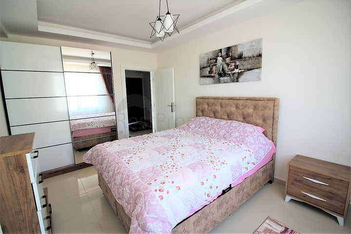 اطلالة بحر - شقة مفروشة - غرفة وصالة - بجانب الاسواق - في مهموتلار / الانيا