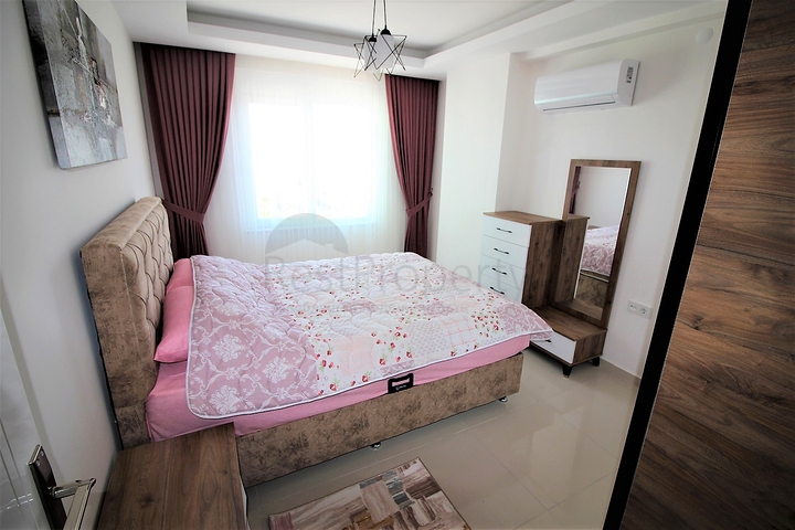 اطلالة بحر - شقة مفروشة - غرفة وصالة - بجانب الاسواق - في مهموتلار / الانيا