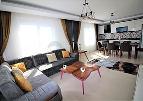 اطلالة بحر - شقة مفروشة - غرفة وصالة - بجانب الاسواق - في مهموتلار / الانيا