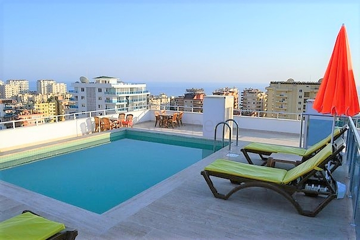 مجمع يضم كافة الخدمات -قريب من البحر - شقة مفروشة 1+1- في مهموتلار / الانيا 