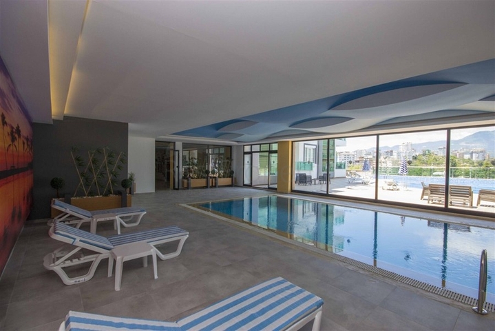 مع تراس واسع - دوبلكس مؤثثة - تصميم 3 غرف وصالة - ضمن مجمع سكني / كاستل / الانيا 