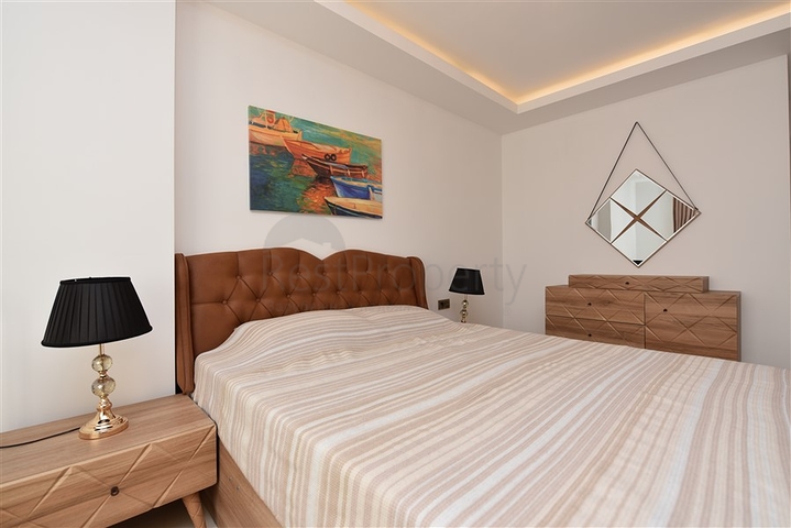 طابق مرتفع - شقة مفروشة - غرفة وصالة - مجمع مميز بخدمات  5 نجوم- مهموتلار / الانيا 