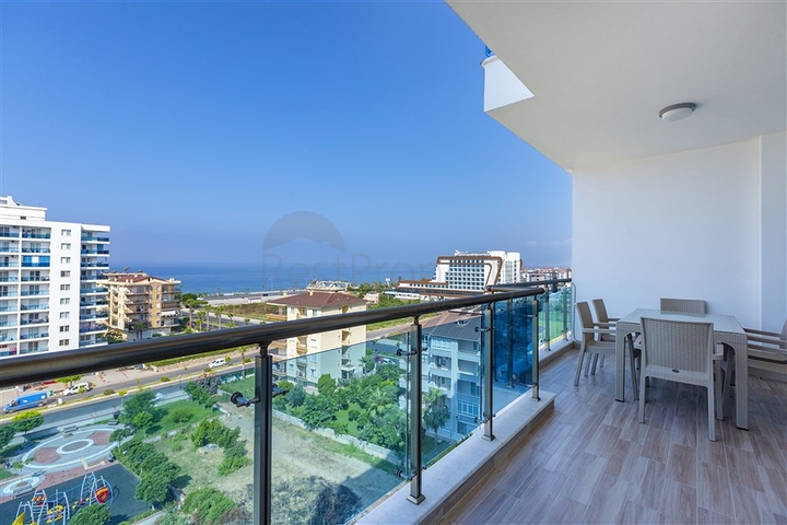 اطلالة بحر - شقة ضمن مجمع فاخر - تصميم 1+1 - في مهموتلار / الانيا 