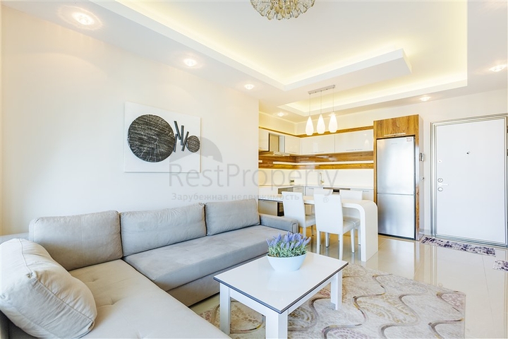 اطلالة بحر - شقة ضمن مجمع فاخر - تصميم 1+1 - في مهموتلار / الانيا 