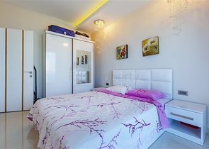 اطلالة بحر - شقة ضمن مجمع فاخر - تصميم 1+1 - في مهموتلار / الانيا 