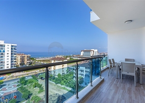 اطلالة بحر - شقة ضمن مجمع فاخر - تصميم 1+1 - في مهموتلار / الانيا 