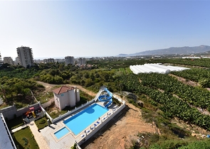 دوبلكس اطلالة بحر وجبل - 2 غرفة وصالة - مجمع سكني حديث - مهموتلار / الانيا 