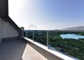 دوبلكس اطلالة بحر وجبل - 2 غرفة وصالة - مجمع سكني حديث - مهموتلار / الانيا 