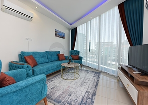 تصميم انيق - شقة مؤثثة - غرفة وصالة - قريبة من البحر - في مهموتلار  / الانيا 