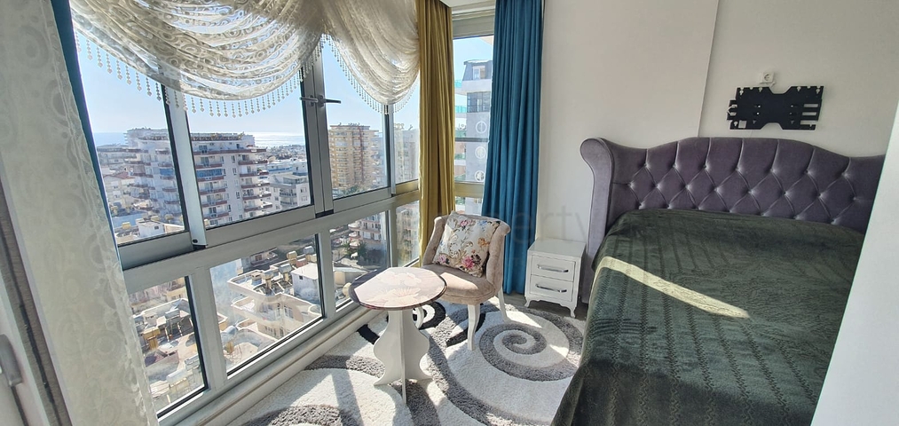 طابق مرتفع - شقة انيقة من تصميم 1+1 - ضمن مجمع - في مهموتلار / الانيا 