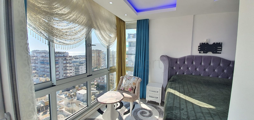 طابق مرتفع - شقة انيقة من تصميم 1+1 - ضمن مجمع - في مهموتلار / الانيا 