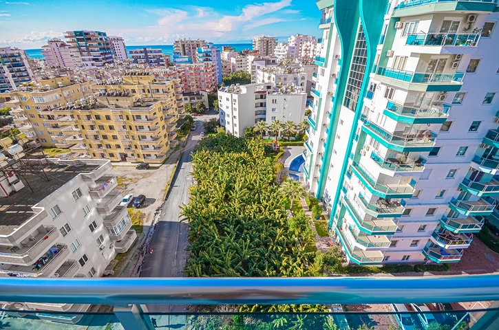 اطلالة بحر - طابق مرتفع - شقة غرفة وصالة مفروشة - في مهموتلار / الانيا 