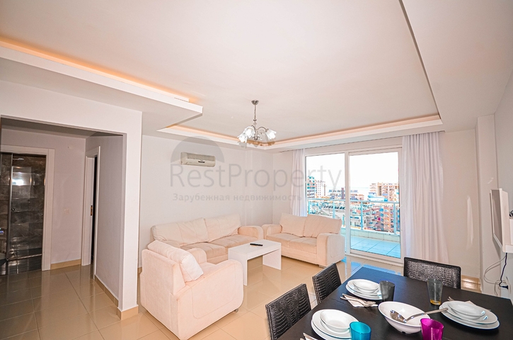 اطلالة بحر - طابق مرتفع - شقة غرفة وصالة مفروشة - في مهموتلار / الانيا 