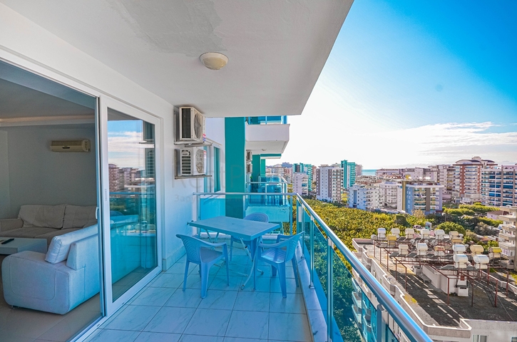 اطلالة بحر - طابق مرتفع - شقة غرفة وصالة مفروشة - في مهموتلار / الانيا 