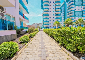 اطلالة بحر - طابق مرتفع - شقة غرفة وصالة مفروشة - في مهموتلار / الانيا 