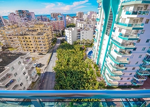 اطلالة بحر - طابق مرتفع - شقة غرفة وصالة مفروشة - في مهموتلار / الانيا 